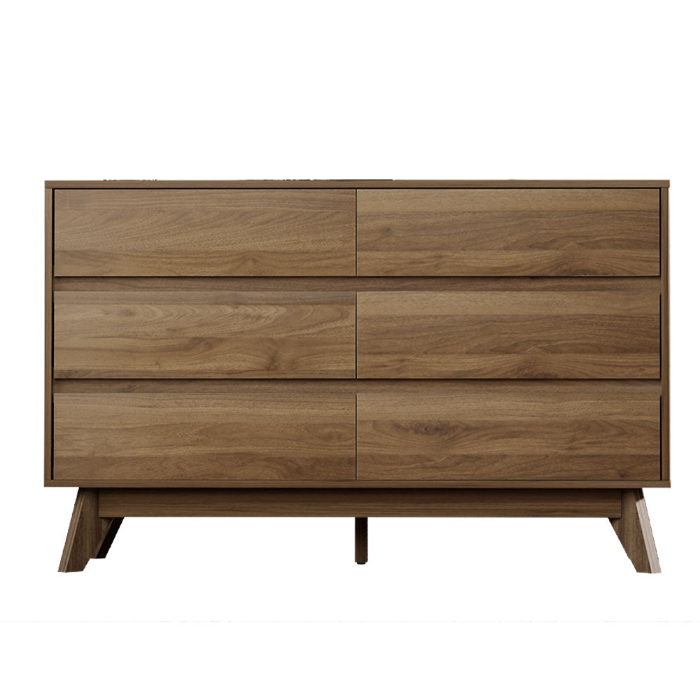 Artiss 6 Chest of Drawers - Walnut