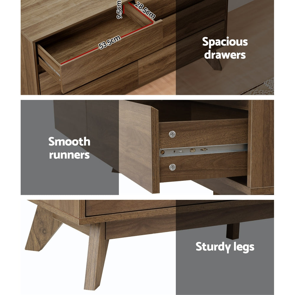 Artiss 6 Chest of Drawers - Walnut