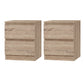 Set of 2 Kenora Bedside Tables with 2 Drawers - Oak