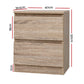 Set of 2 Kenora Bedside Tables with 2 Drawers - Oak