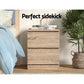 Set of 2 Kenora Bedside Tables with 2 Drawers - Oak