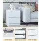 Set of 2 Kenora Bedside Tables with 2 Drawers - White
