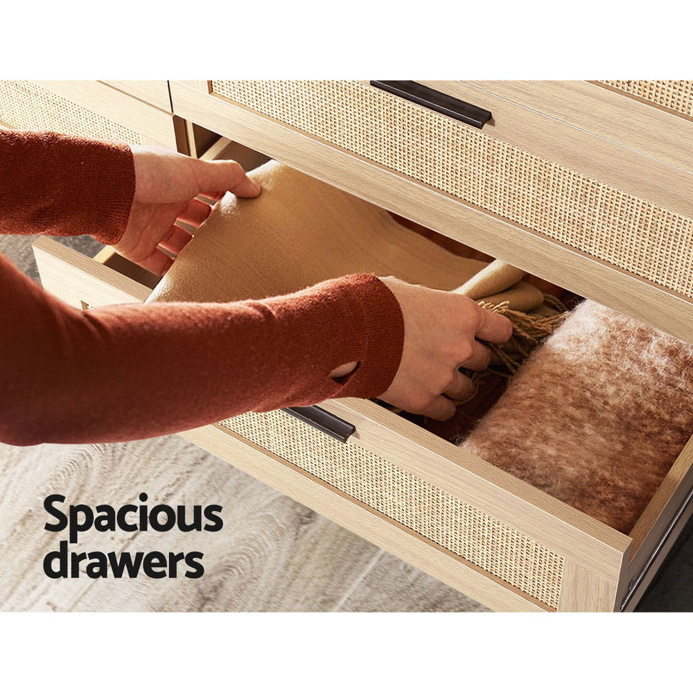 Artiss 6 Chest of Drawers - Oak