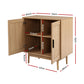 Set of 2 Rowan Rattan Buffet Sideboard 2 Doors - Natural Wood