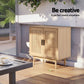 Set of 2 Rowan Rattan Buffet Sideboard 2 Doors - Natural Wood