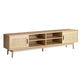 Hansel 180cm TV Cabinet Entertainment Unit TV Stand Wooden Rattan Storage Drawer - Wood