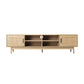 Hansel 180cm TV Cabinet Entertainment Unit TV Stand Wooden Rattan Storage Drawer - Wood
