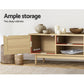 Hansel 180cm TV Cabinet Entertainment Unit TV Stand Wooden Rattan Storage Drawer - Wood