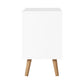 Orillia Bedside Table Nightstand with 2 Cabinet Drawers - White