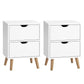 Set of 2 Orillia Bedside Tables with 2 Drawers - White