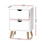 Set of 2 Orillia Bedside Tables with 2 Drawers - White