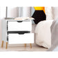 Set of 2 Orillia Bedside Tables with 2 Drawers - White