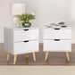 Set of 2 Orillia Bedside Tables with 2 Drawers - White