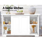 Sylas Wooden Buffet Sideboard Sliding Doors - White