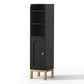 Set of 2 Bathroom Storage Cabinet Floor Organizer Toilet Corner Adjustable Black