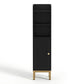Set of 2 Bathroom Storage Cabinet Floor Organizer Toilet Corner Adjustable Black