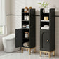 Set of 2 Bathroom Storage Cabinet Floor Organizer Toilet Corner Adjustable Black