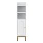 Bathroom Storage Cabinet Floor Organizer Toilet Corner Adjustable Shelf with Door White