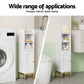 Bathroom Storage Cabinet Floor Organizer Toilet Corner Adjustable Shelf with Door White