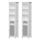 Bathroom Cabinet Storage X2 White Rattan 161cm