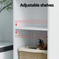 Bathroom Cabinet Storage X2 White Rattan 161cm