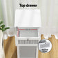 Set of 2 Laundry Hamper Cabinet Bathroom Storage White Rattan