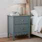 Simcoe Bedside Tables Bedroom Storage Nightstand with 2 Drawers - Green