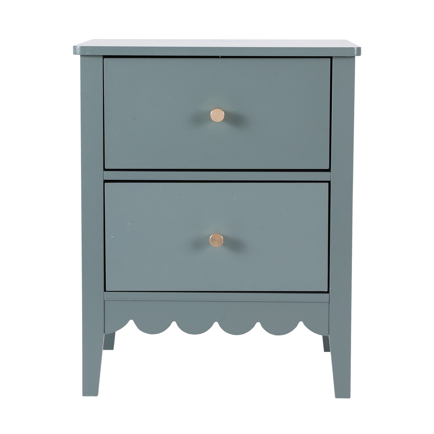 Simcoe Bedside Tables Bedroom Storage Nightstand with 2 Drawers - Green