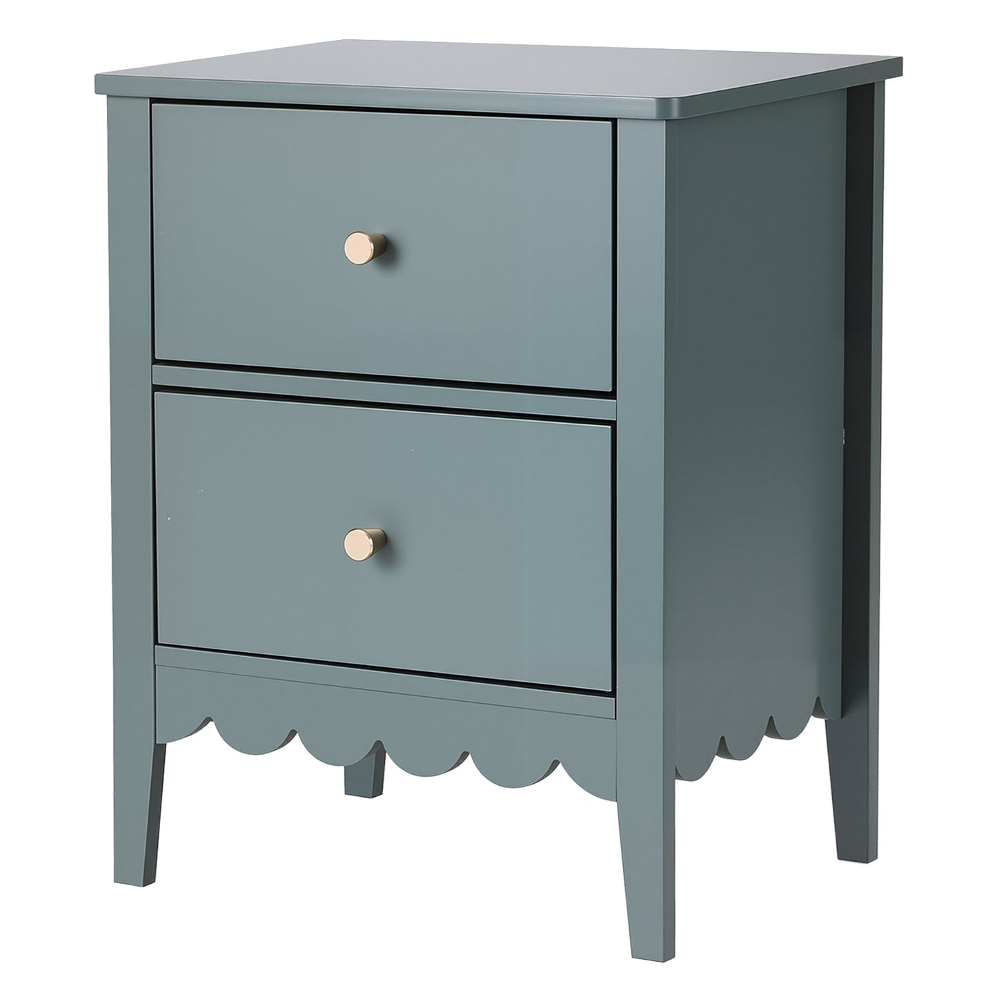 Simcoe Bedside Tables Bedroom Storage Nightstand with 2 Drawers - Green