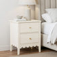 Simcoe Bedside Tables Bedroom Storage Nightstand with 2 Drawers - White