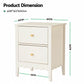 Simcoe Bedside Tables Bedroom Storage Nightstand with 2 Drawers - White