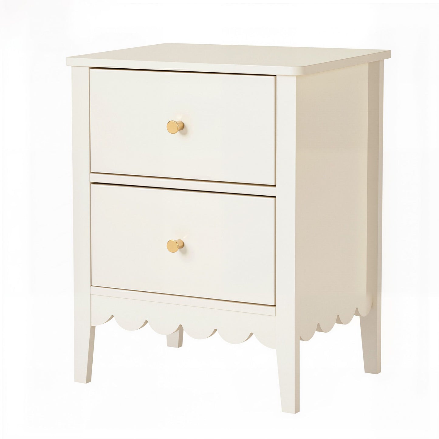 Simcoe Bedside Tables Bedroom Storage Nightstand with 2 Drawers - White