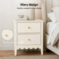Simcoe Bedside Tables Bedroom Storage Nightstand with 2 Drawers - White