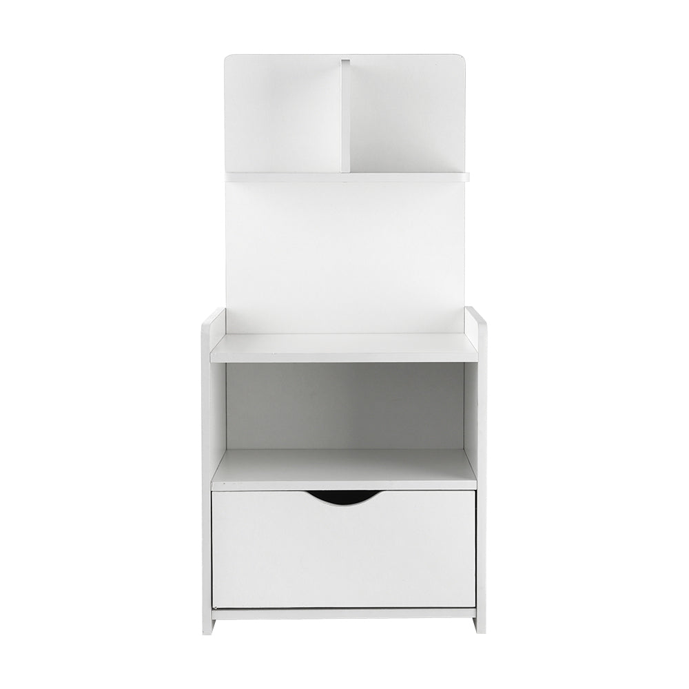 Stratford Wooden Bedside Tables Cabinet Shelf Display Side Nightstand Unit Storage - White