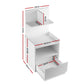 Stratford Wooden Bedside Tables Cabinet Shelf Display Side Nightstand Unit Storage - White