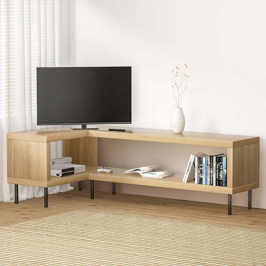 Elven 130cm Entertainment Unit Corner TV Cabinet Storage Shelf - Pine