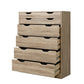 Artiss 6 Chest of Drawers - Oak