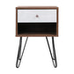 Thorold Wooden Bedside Tables - Grey & Walnut