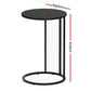Ioannis C Shaped End Table Set of 2 Coffee Table Side Table Round Black