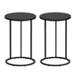 Ioannis C Shaped End Table Set of 2 Coffee Table Side Table Round Black