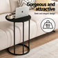 Ioannis C Shaped End Table Set of 2 Coffee Table Side Table Round Black