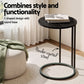 Ioannis C Shaped End Table Set of 2 Coffee Table Side Table Round Black