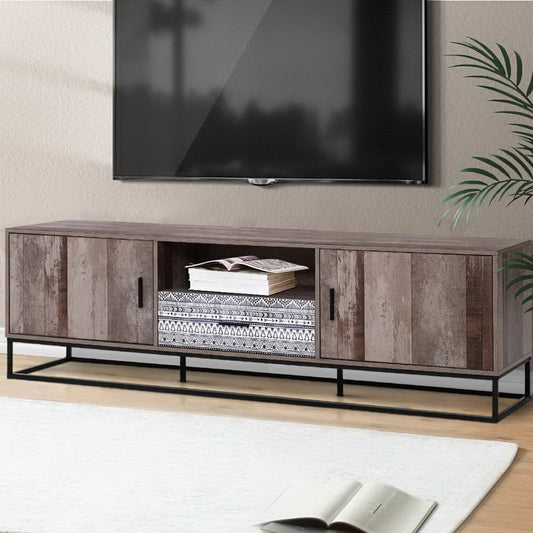 Lars 180cm TV Stand Entertainment Unit Storage Cabinet Industrial Wooden - Rustic