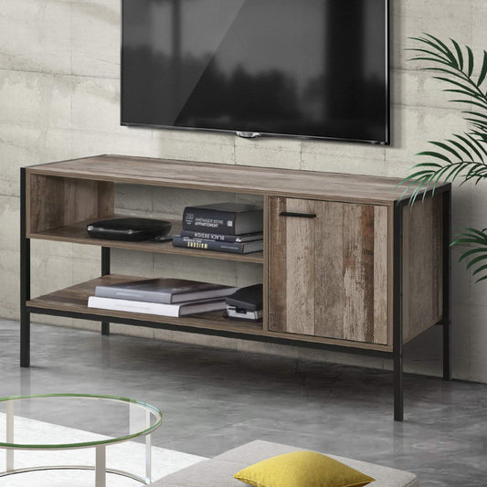 Lars 124cm TV Stand Entertainment Unit Storage Cabinet Industrial Wooden - Rustic