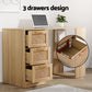 Artiss Computer Desk Drawer Shelf Home Office Study Table Rattan Oak 120cm