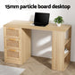 Artiss Computer Desk Drawer Shelf Home Office Study Table Rattan Oak 120cm