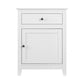 Comeau Wooden Bedside Tables Big Storage Cabinet Nightstand Lamp Chest with 2 Drawers - White