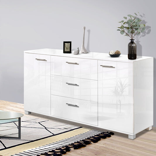 Daxton Wooden Buffet Sideboard High Gloss - White