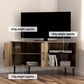 Harriet 120cm Corner Entertainment Unit Stand TV Cabinet Open Storage Shelf - Brown