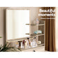 Dressing Table Mirror Stool Set Vanity Makeup Desk Organizer Drawer Oak